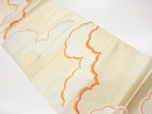 雲取りに菱尽くし模様織出し袋帯